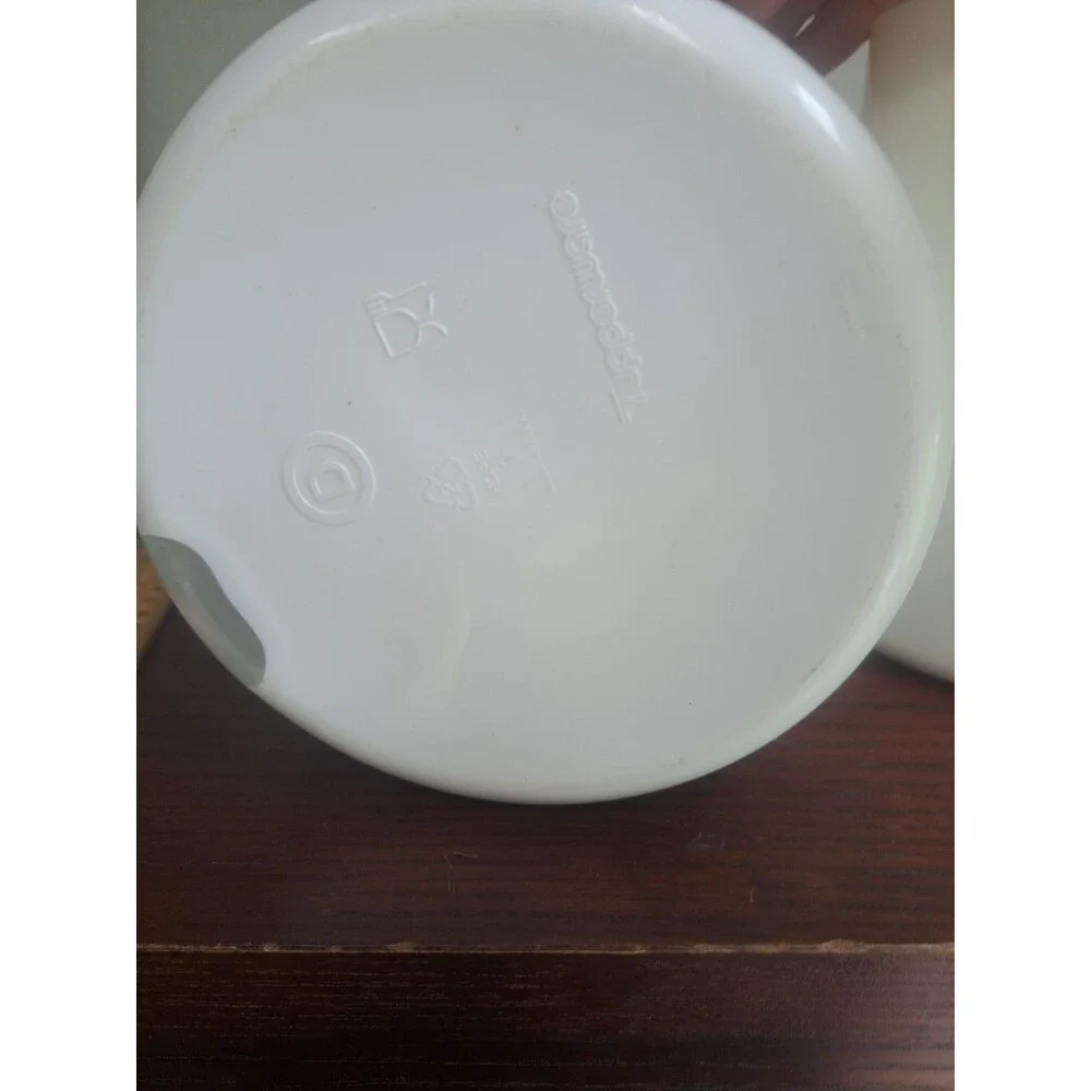 Set Of 2 Vtg Tupperware Cannisters With Viewing Window White NO LIDS!!! 2418B-2,